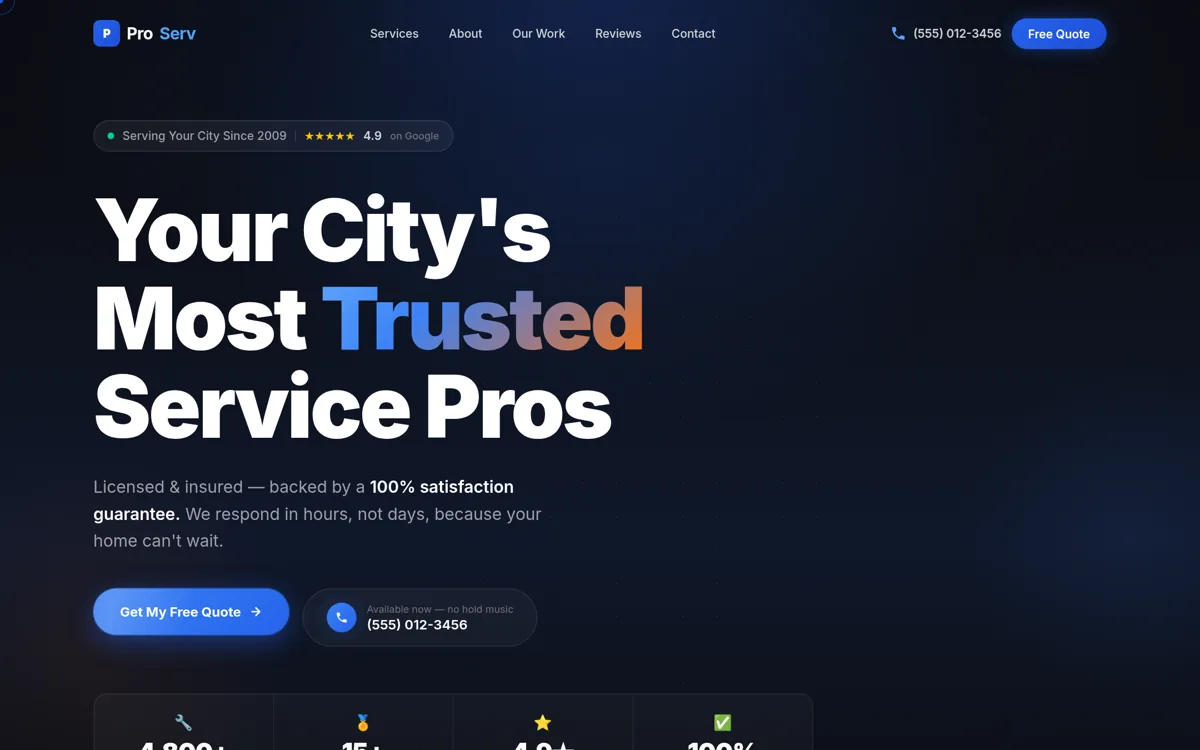 ProServ Platform website preview